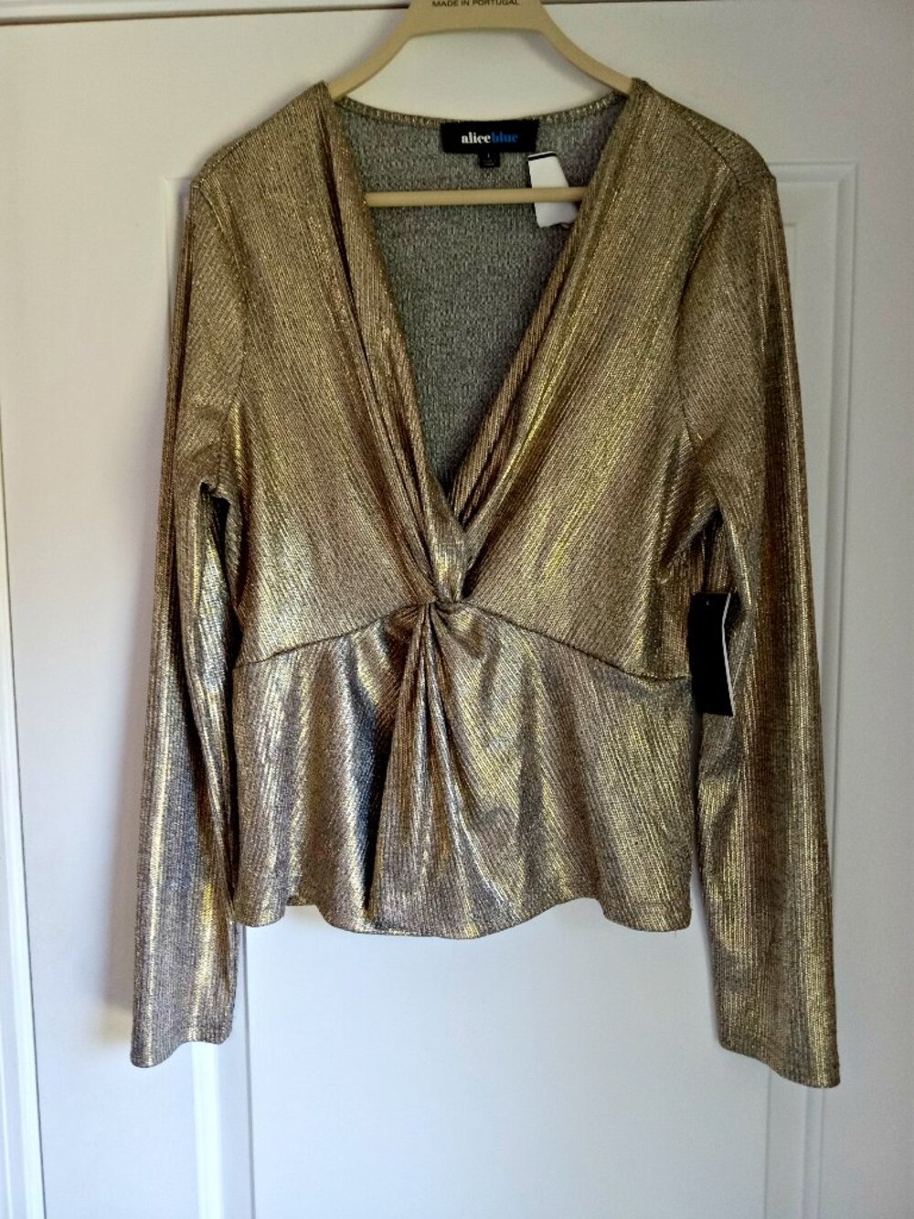 NEW! METALLIC GOLD BLOUSE By ALICE BLUE